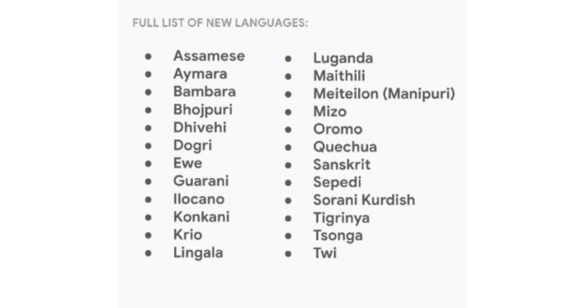 Google Translate adds 24 new languages including its first indigenous languages of the Americas-1